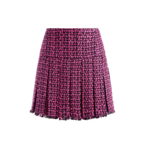 ALICE + OLIVIA EMILIE PLEATED TWEED MINI SKIRT - Picture 3 of 3